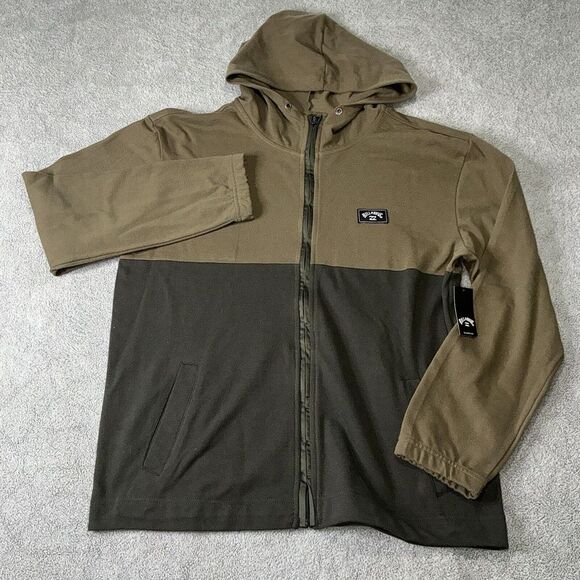 Billabong Mens Size S Abner Full Zip Hoodie Jacket Colorblock Brown‎ Gray - Picture 2 of 7